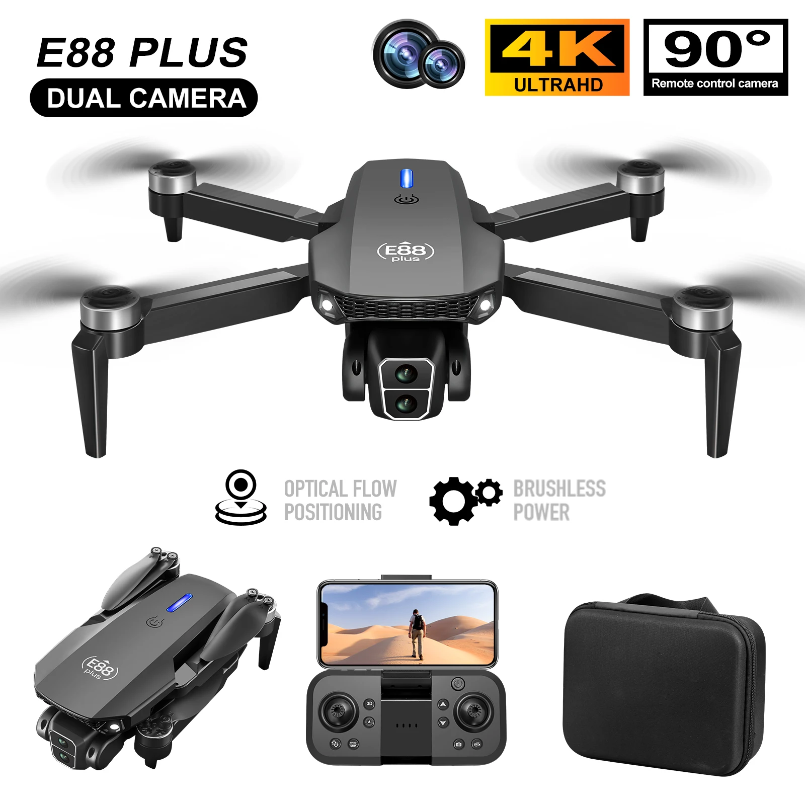 New E88 Plus Quadcopter Drone: - Drone Camera Night Vision review and price